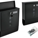 Poštanski sandučić za pisma A4 s držačem za novine – crni