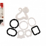 Grickalica životinjica s privjescima crno-bijela