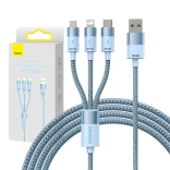 Punjač i podatkovni kabel 3-u-1 BASEUS StarSpeed, USB‑C / micro USB / Lightning, 3,5 A, 1,2 m, plavi