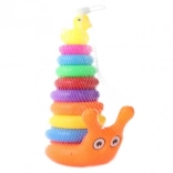 Stup s prstenovima Puž s patkicom – šarena slagalica za slaganje