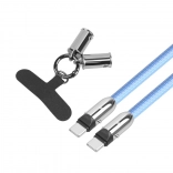 Plavi USB‑C kabel 2u1 s vrpcom za vrat 1 m