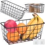 Viseća metalna košara – kuhinjski i kupaonski organizator, crna