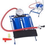 Nožna pumpa za auto s dvostrukim klipom i adapterima za bicikle