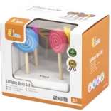 Drvena šarena lizalica Viga - set od 6 kom