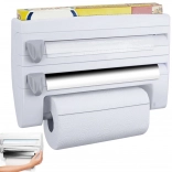 Zidni kuhinjski organizator 4 u 1 za folije i papirnate ručnike s policom