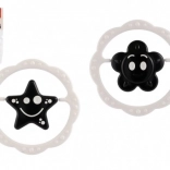 plastična zvečka i grizalo prsten 12 cm, crno-bijelo, od 0 mjeseci