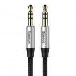 Audio kabel 3,5 mm AUX BASEUS Yiven, 1 m, crno‑srebrni