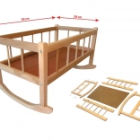 Drvena kolijevka za lutke 50 × 28 cm
