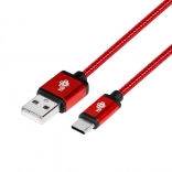 Punjački i podatkovni kabel USB‑C 1,5 m – rubin crvena, opleteni