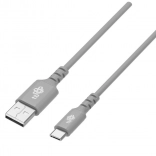 USB–USB‑C silikonski kabel 2 m, sivi, brzo punjenje