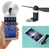 Mini ventilator za telefon 2u1 usb/microusb – crni