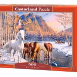 Puzzle CASTORLAND Winter Melt – konji, 500 dijelova