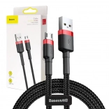 Baseus Cafule pleteni micro USB kabel 3 m, 2 A (crno‑crveni)