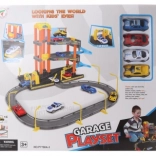 Dvoetažna plastična garaža s autićima