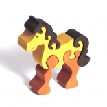 Fauna drvene umetaljke puzzle konj smeđi
