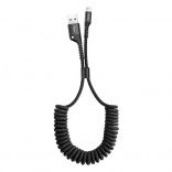 Baseus spiralni Lightning kabel 1 m 2 A – crni