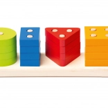 Drvena slagalica za sortiranje oblika CUBIKA, 17 dijelova