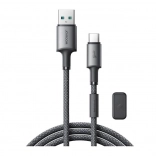 Joyroom USB–USB‑C kabel 1,2 m s magnetskom kopčom, brzo punjenje 3A, sivi