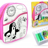 Torba za bojanje Ružičasta s Krtkom, 30 cm i 8 flomastera