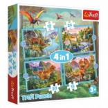 Trefl puzzle 4 u 1 Iznimni dinosauri