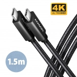 AXAGON BUCM32 USB‑C kabel 3.2 Gen 2x2 20 Gb/s, 4K/60 Hz, PD 100 W, 1,5 m, opleteni