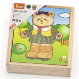 Viga drvene logičke puzzle Obuci medvjedića – djevojčica