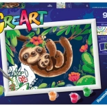 RAVENSBURGER CreArt slikanje prema brojevima – ljenjivci 24 × 18 cm