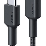 aukey usb‑c na usb‑c kabel 0,9 m s najlonskom opletu, 60 w pd, 3 a, crni